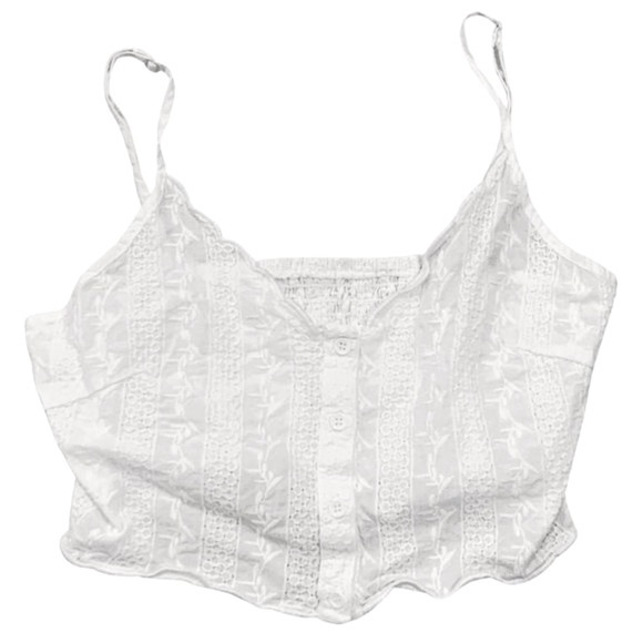Brandy Melville | White Eyelet Embroidered Bralette - Picture 1 of 3